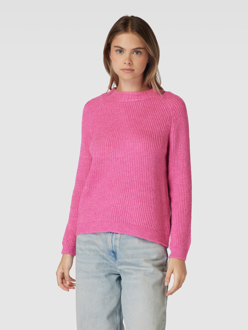 Strickpullover mit Rundhalsausschnitt Modell 'JADE' in pink