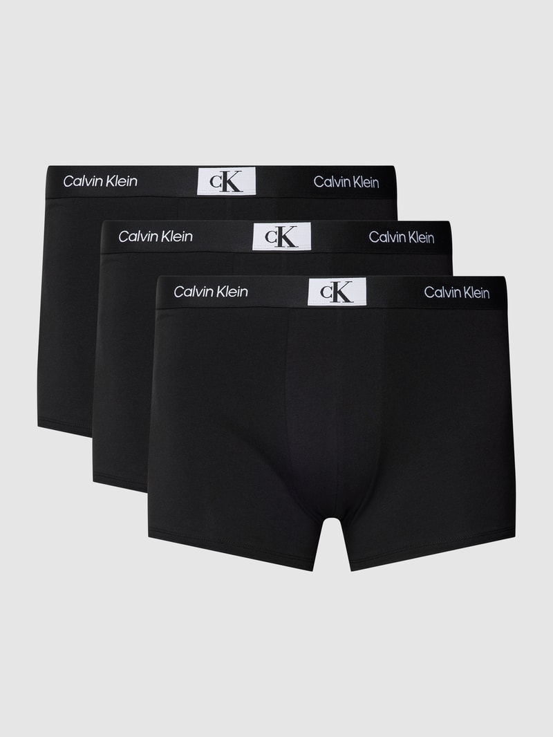 PLUS SIZE Trunks im 3er-Pack mit elastischem Logo-Bund in schwarz