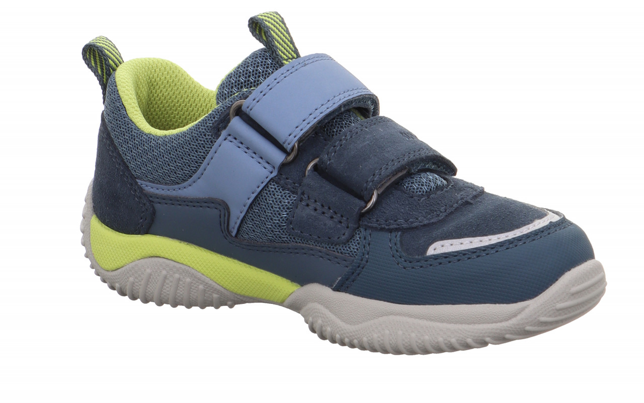 STORM - Blau/Hellgrün Sneaker low mit Klettverschluss
