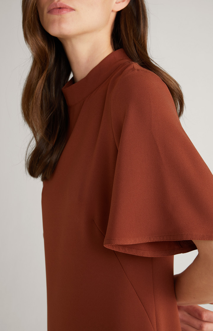 Crêpe-Kleid in Kupferbraun