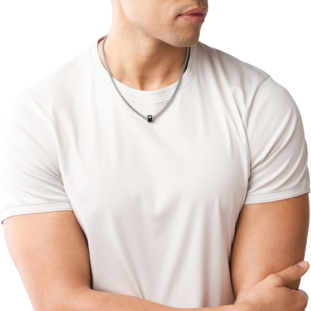 Emporio Armani Chaînette Acier inoxydable collier