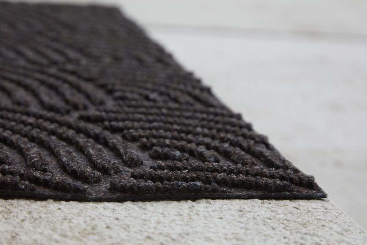 Fußmatte Dune Stripes Dunkelbraun 45 x 75 cm