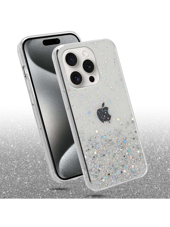 cadorabo Hülle für Apple iPhone 15 PRO MAX Glitter in Transparent mit Glitter günstig kaufen onesize