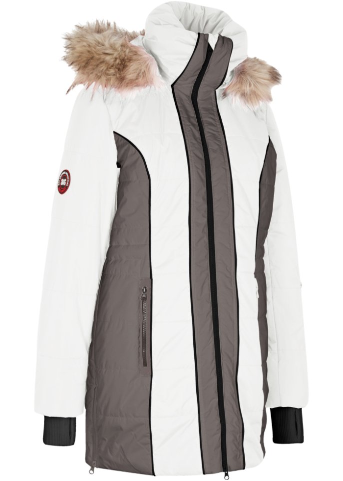 Outdoor-Kurzmantel mit Fellimitat