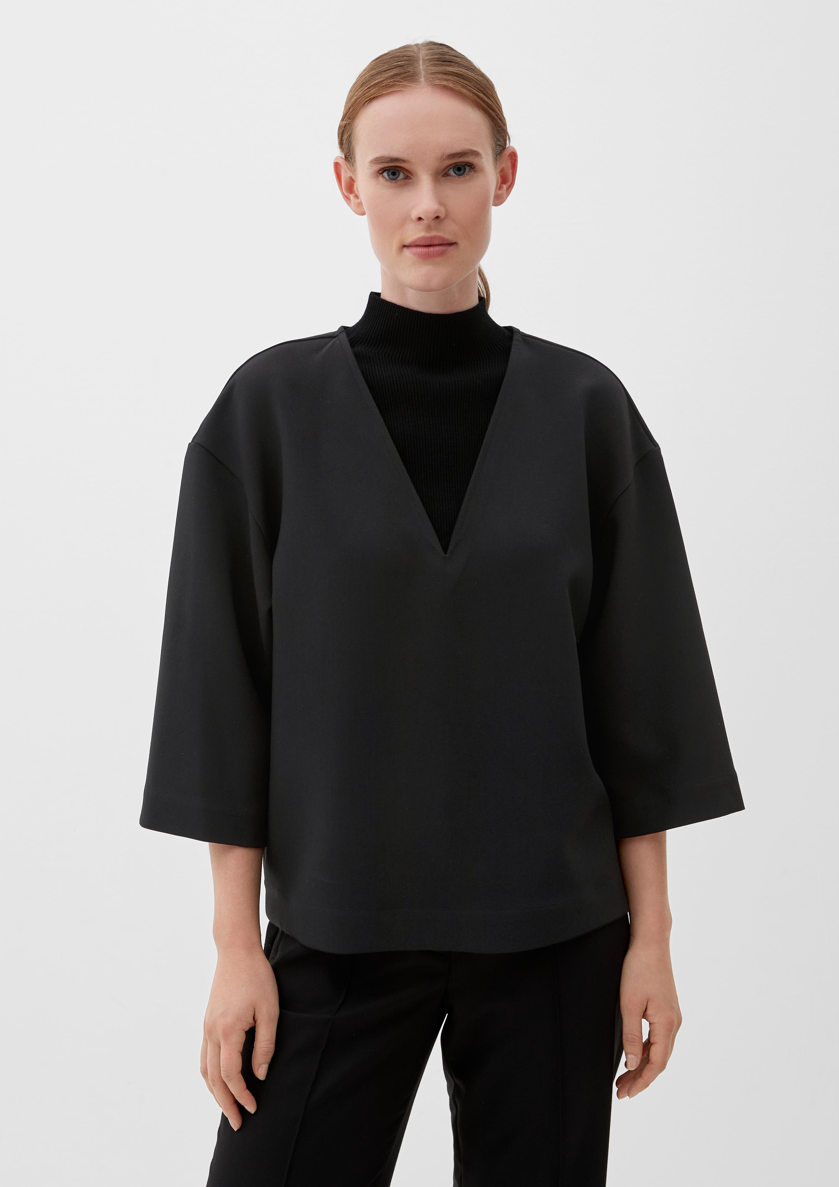Bluse mit Viskose im Layering-Look  2122127-9999