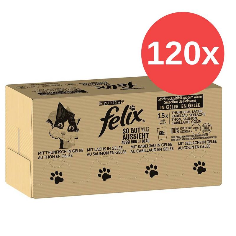 Jumbopack Felix So gut wie es aussieht Gelee 120 x 85 g | bitiba