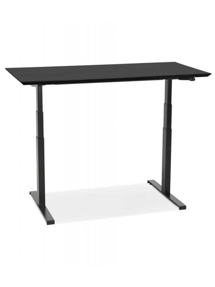KADIMA DESIGN Elektrischer Sitz-Steh-Schreibtisch aus Holz und Metall | Modern in Schwarz günstig kaufen