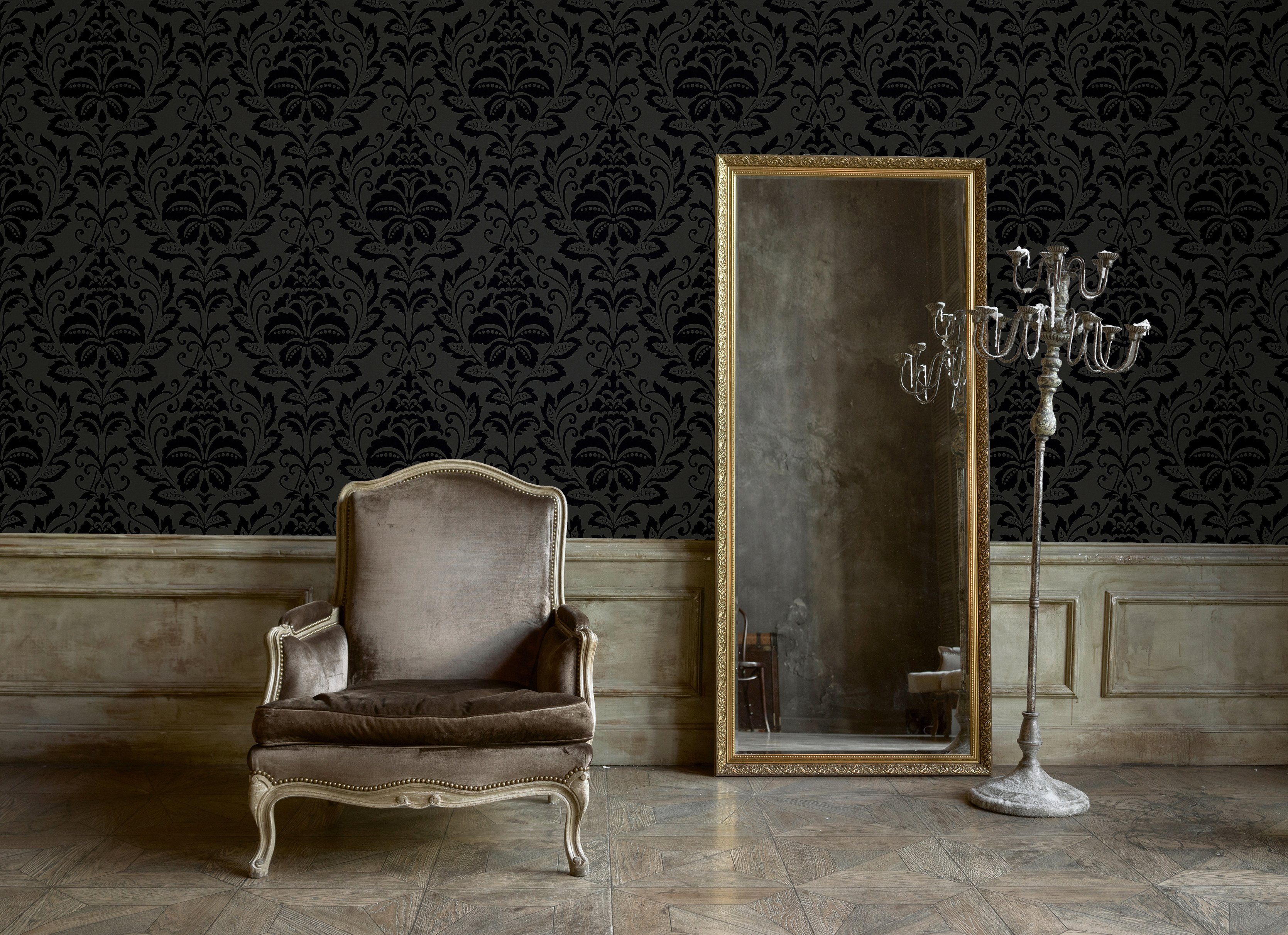 living walls Vliestapete Black & White, Barock, Ornament Tapete Barock