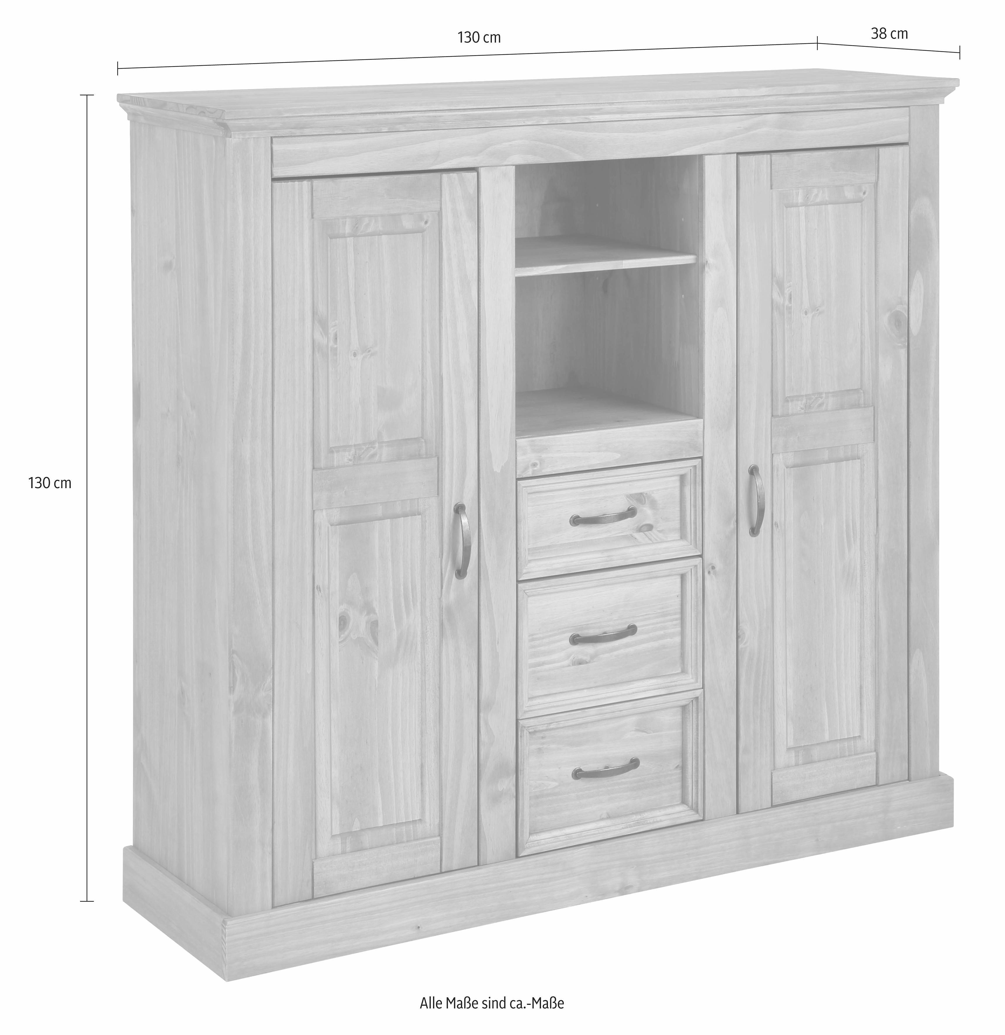 Home affaire Highboard Selma, Breite 130 cm