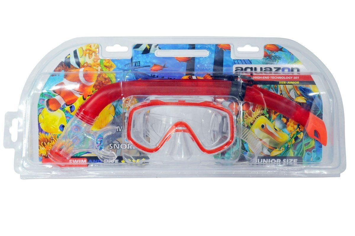 AQUAZON Taucherbrille FUN mit Schnorchel, Schnorchelset, Kinder von 3-7 Jahren