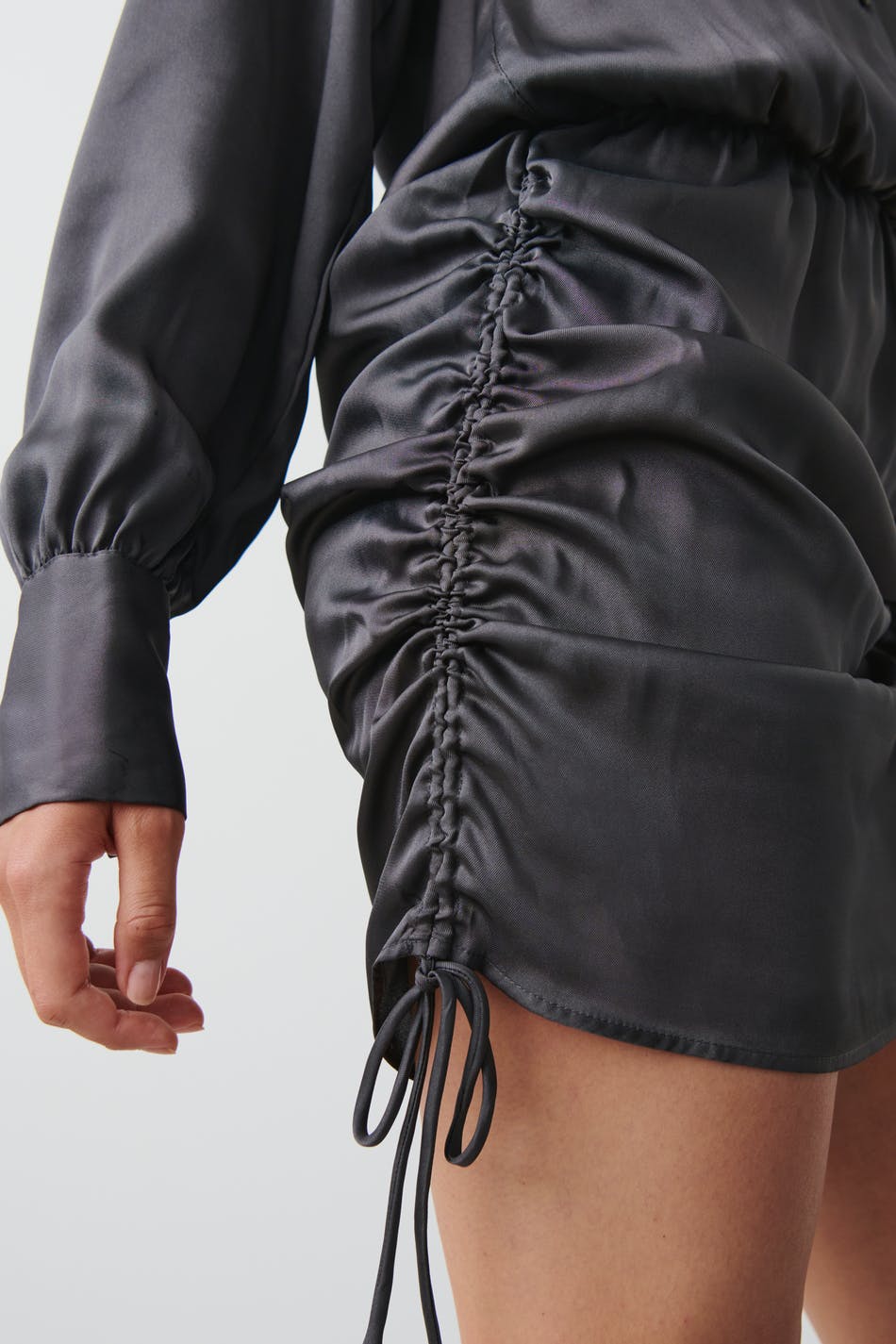 Satin shirt dress