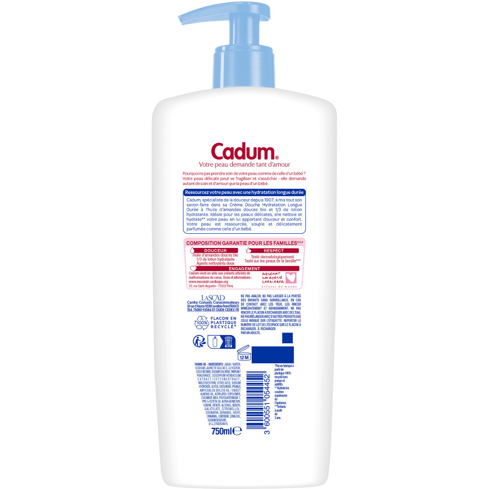 cadum Hydratation Longue Durée Crème Douche Hydratation