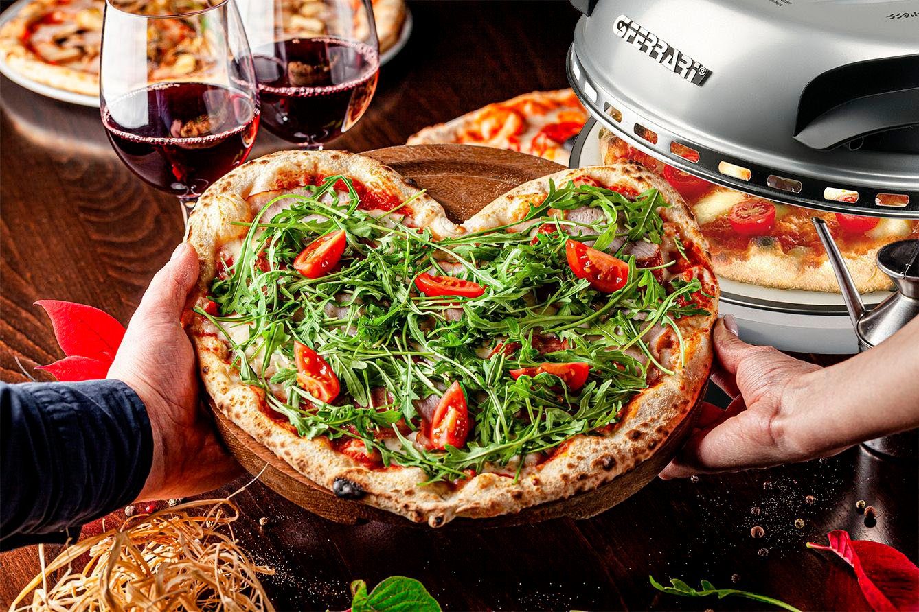 G3Ferrari Pizzaofen Delizia G1000606 silber, bis 400 Grad mit feuerfestem Naturstein