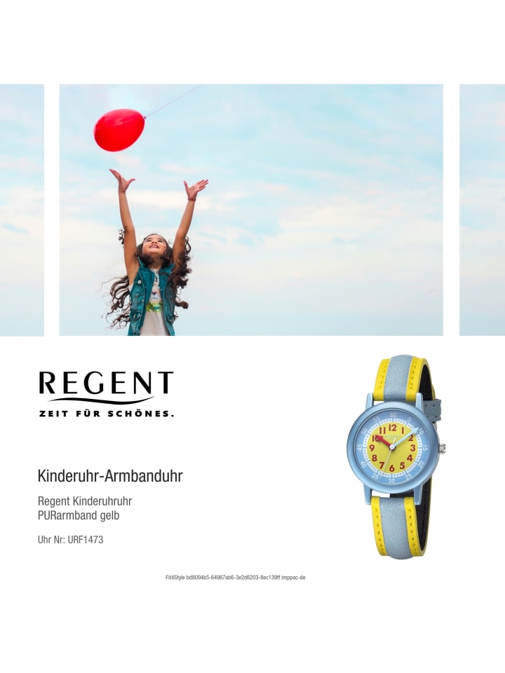 Regent Analog-Armbanduhr Regent Metallarmband gelb, hellblau klein (ca. 29,5mm) günstig kaufen onesize