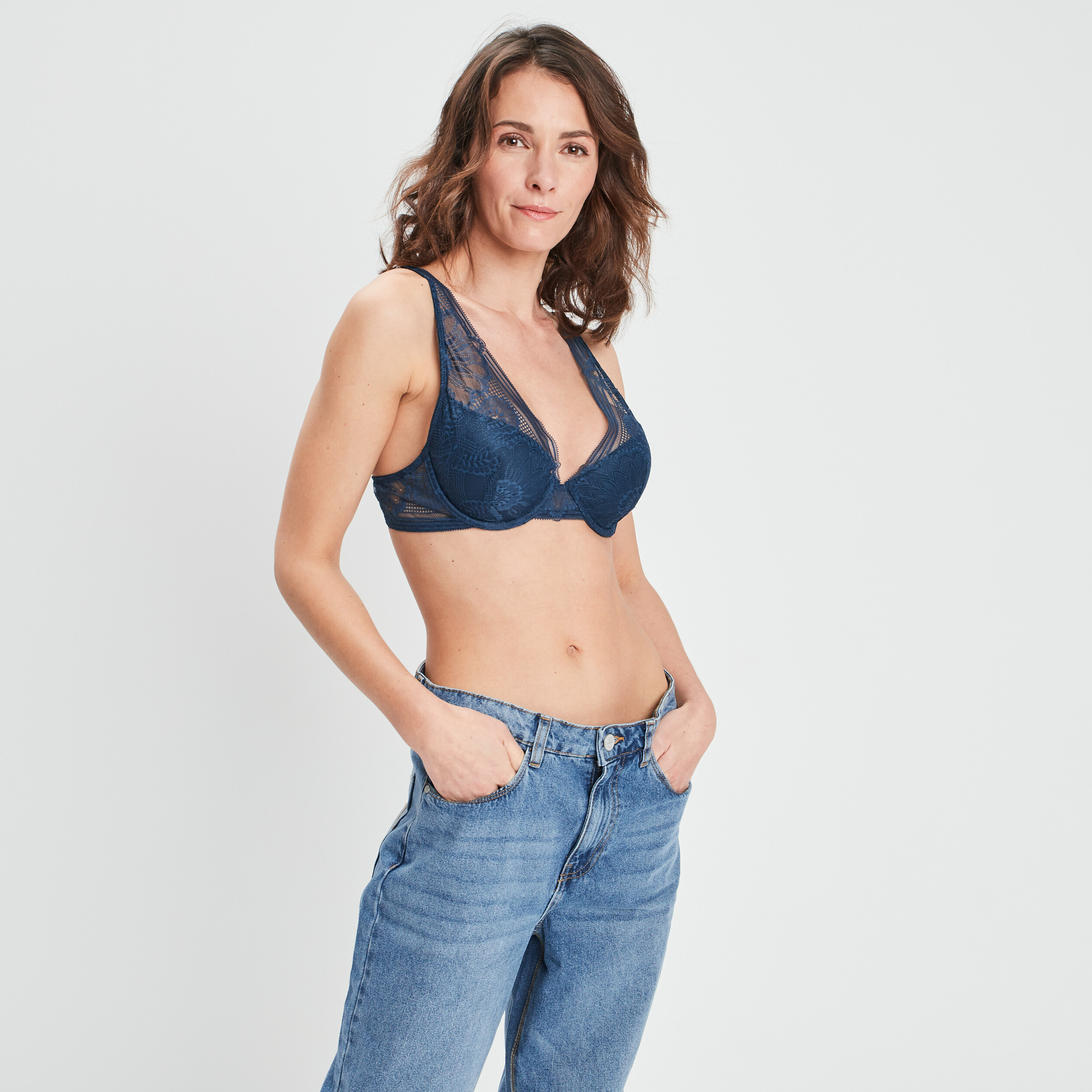 Soutien-gorge foulard bleu pétrole femme | La Halle