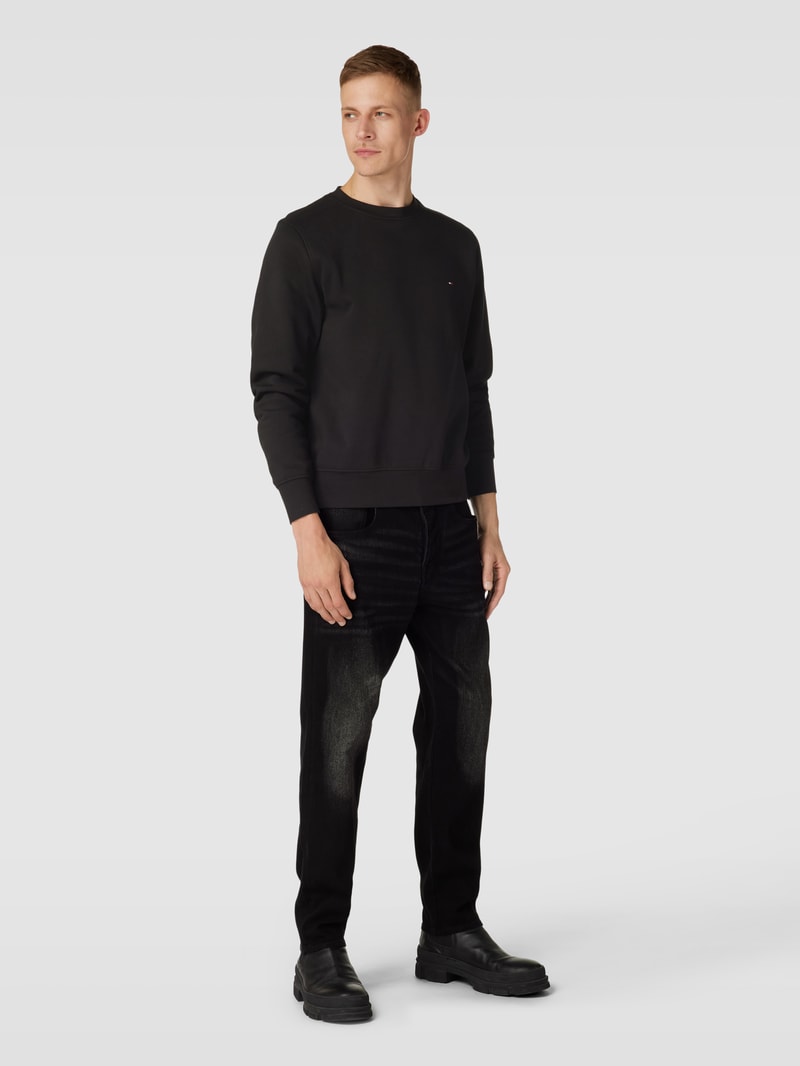 Sweatshirt mit Label-Stitching c in schwarz