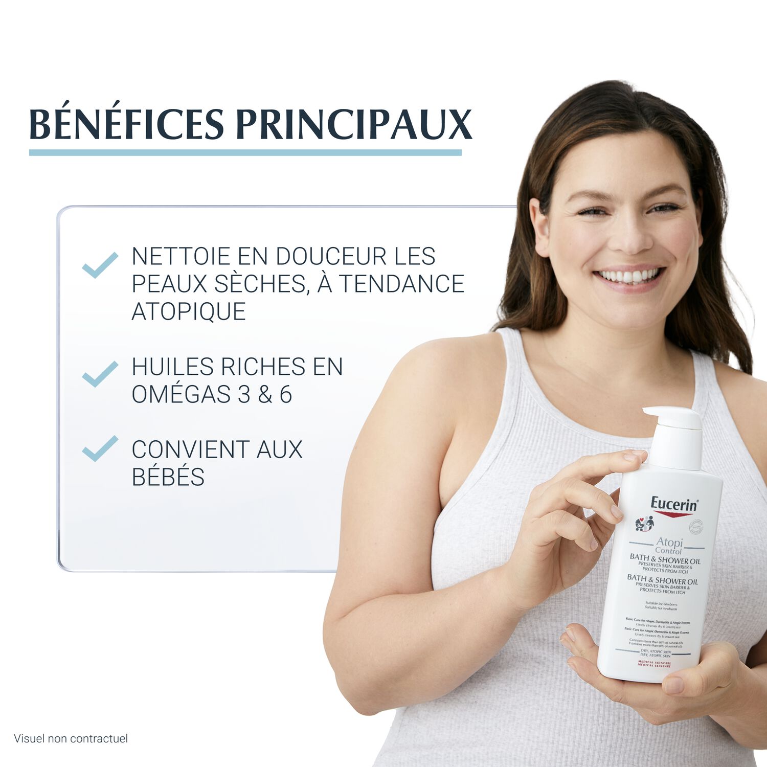Eucerin AtopiControl Huile Bain et Douche Apaisante - Peaux Sensibles à Atopiques