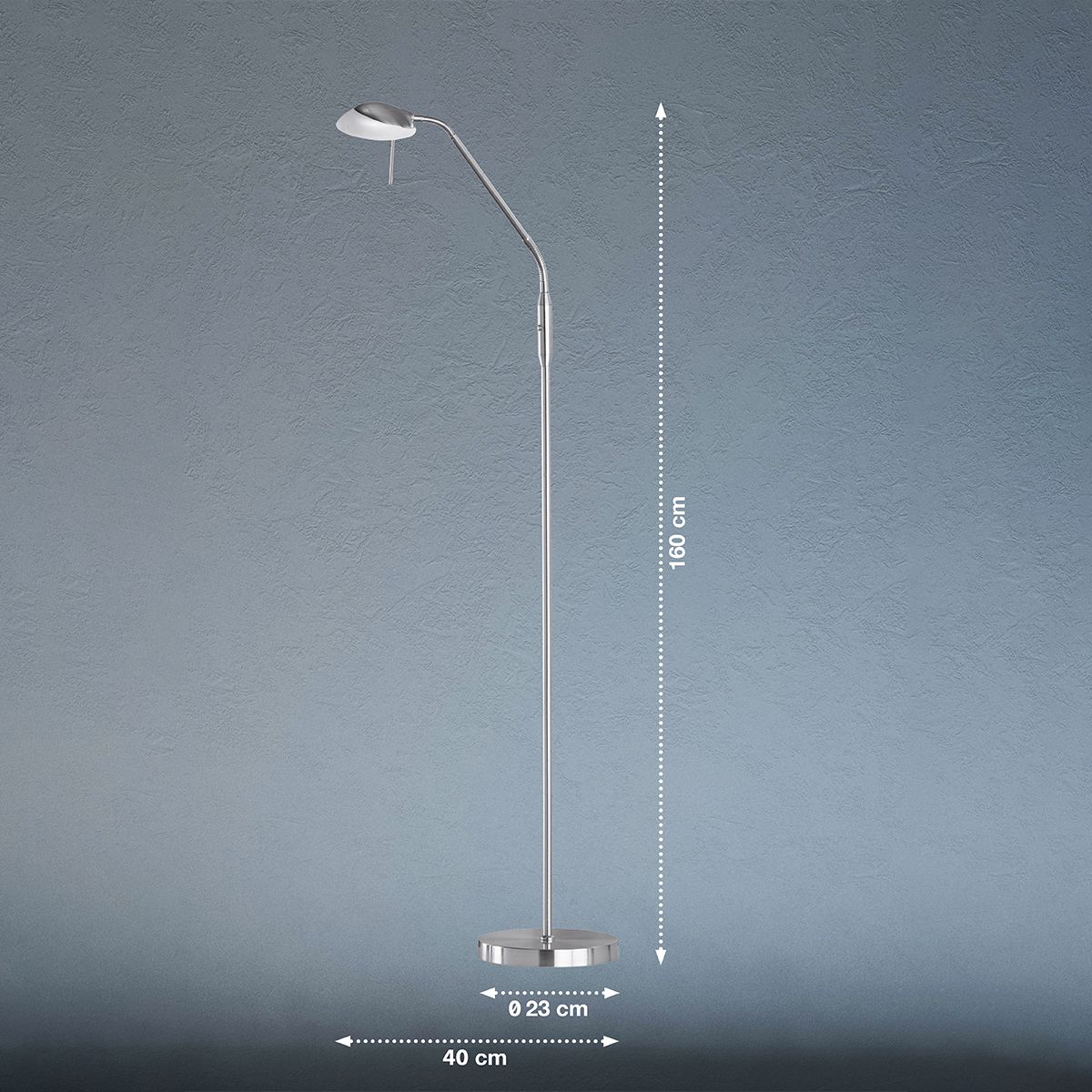Fischer & Honsel 1-flg LED Stehleuchte Pool-TW Nickel
