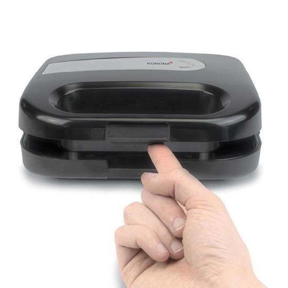 KORONA Sandwichmaker 47019, 750 W, XXL, große Toastscheiben, Antihaftbeschichtet, 750 Watt, schwarz