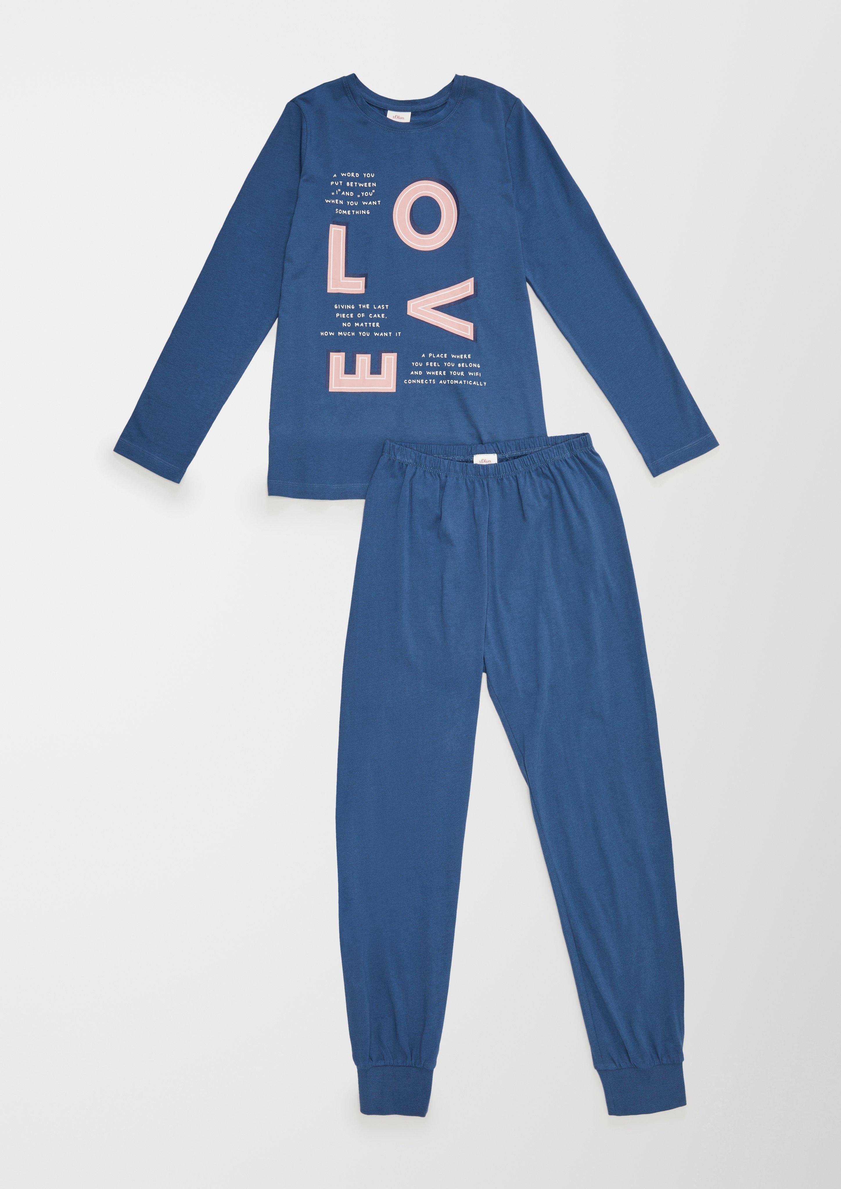 Pyjama mit Frontprint  6006857-5344