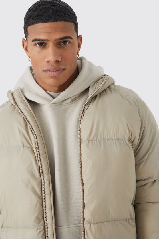 Gesteppte Nylon-Steppjacke mit Kapuze