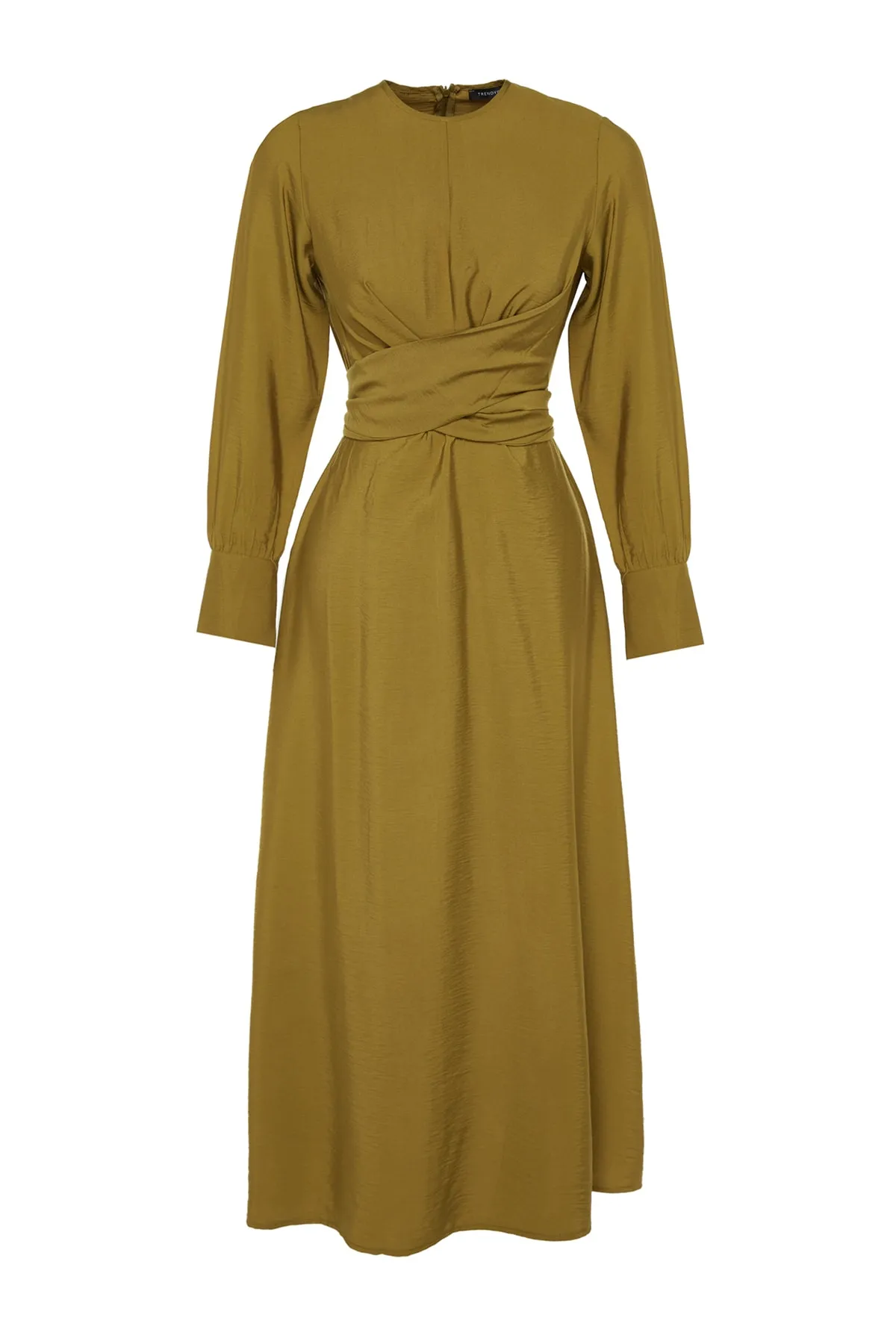 Trendyol Modest  Ölgrünes gewebtes Kleid mit Taillenschnürung TCTSS23EB00221