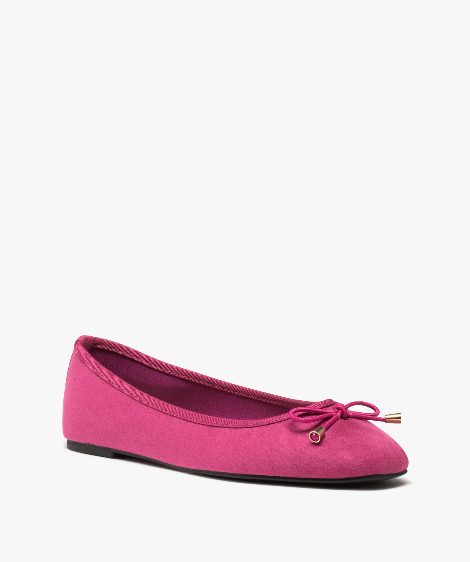 Ballerines femme classiques en suédine unie fuchsia | GEMO