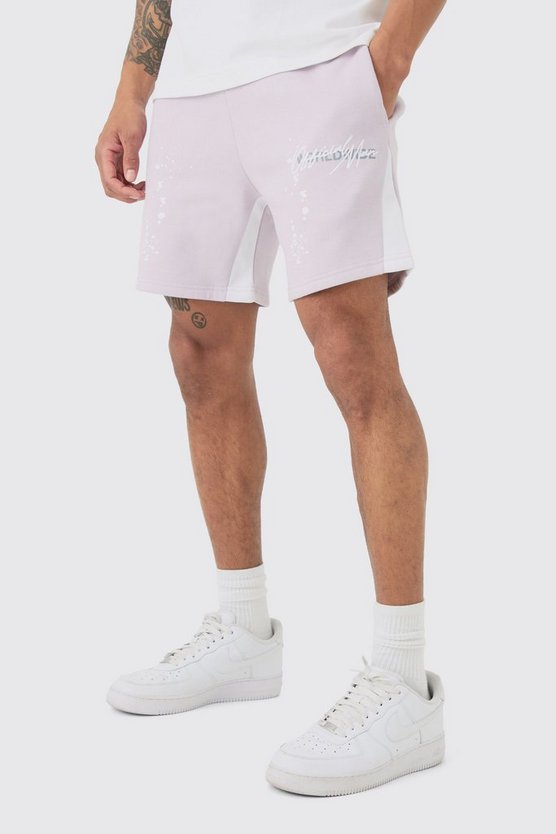 Oversize Shorts mit Graffiti-Print und Farbspritzern
