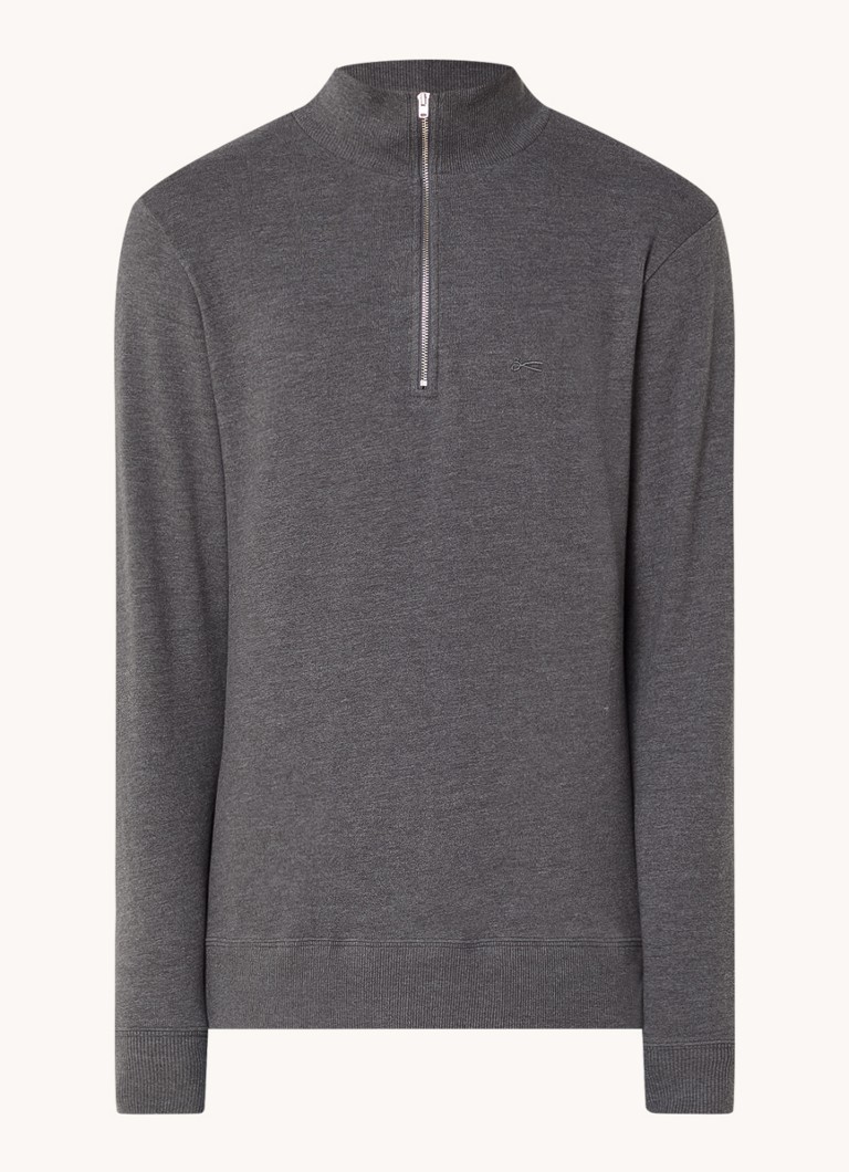 Denham Roger fine-knit sweater with half zip and logo