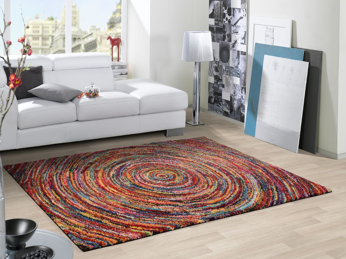 Designerwebteppich Multi Sixteen Round Mehrfarbig 65 x 130 cm