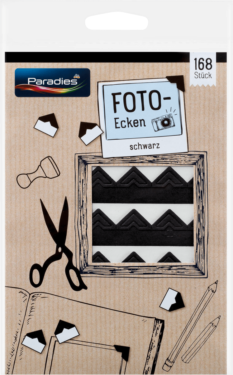 Fotoecken schwarz, 168 St