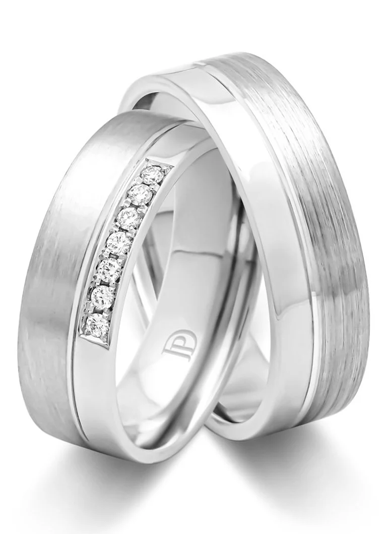 Diamond Point Witgouden Wedding Ring