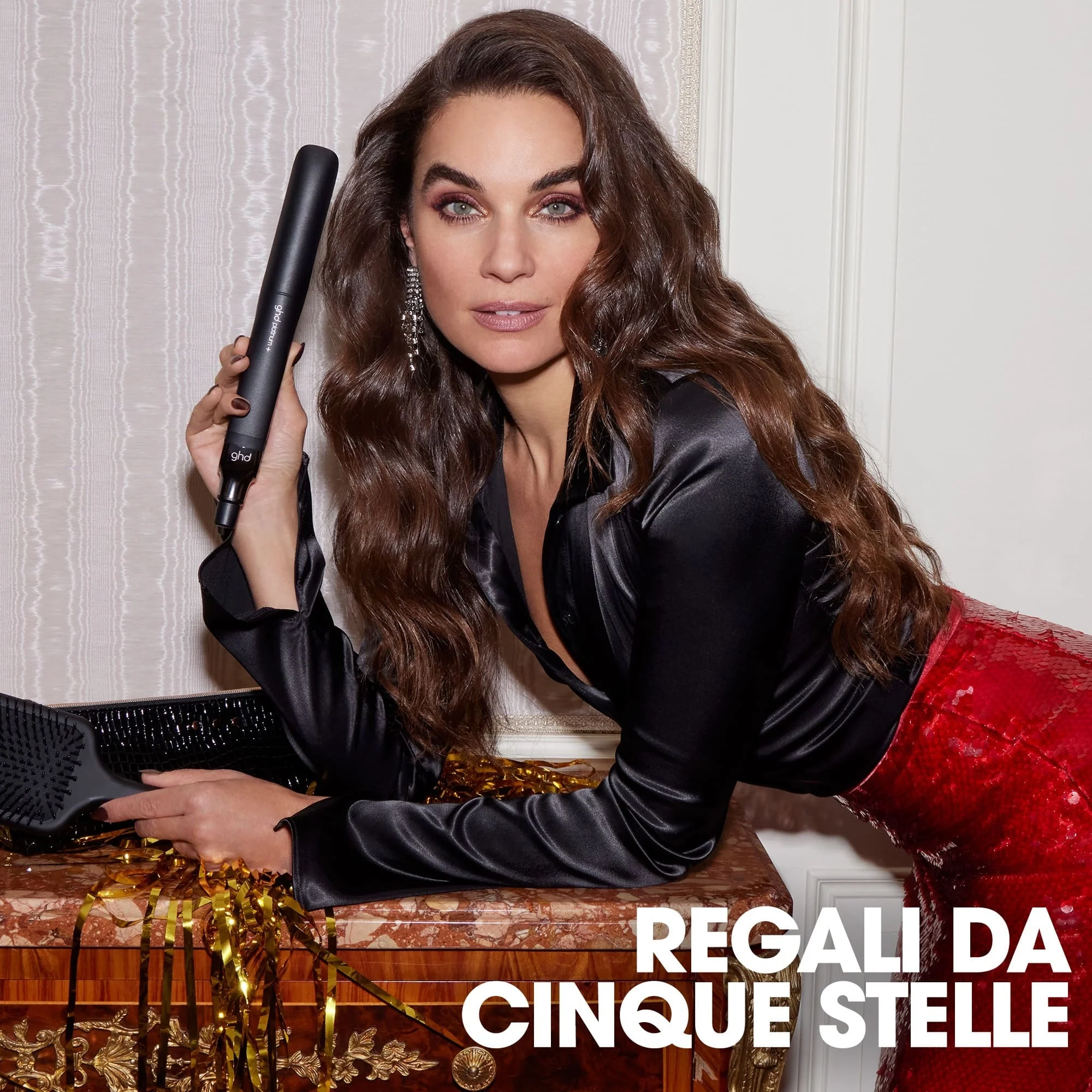 Darčeková sada GHD Platinum+ Styler - Profesionálna žehlička na vlasy + kefa - Darčekové sady na vlasy, Žehličky na vlasy, Kefy
