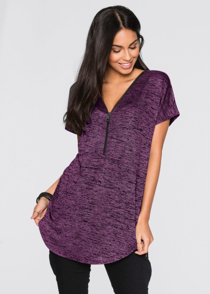Oversize-Shirt mit Reißverschluss