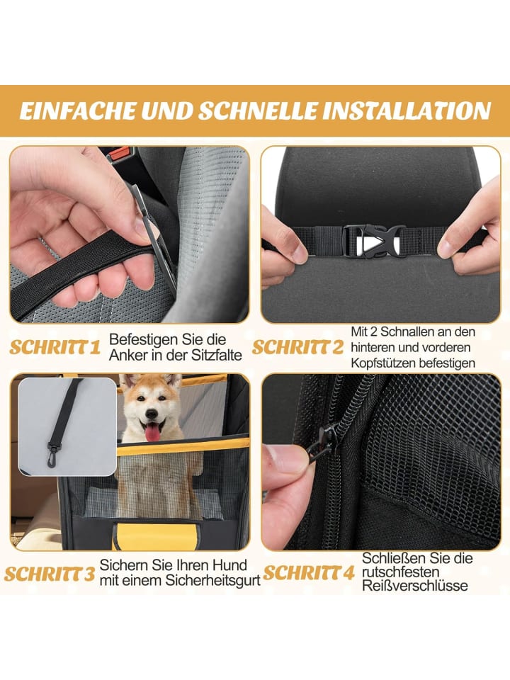 COSTWAY 2 in 1 Hundedecke Auto Rückbank in Schwarz günstig kaufen onesize