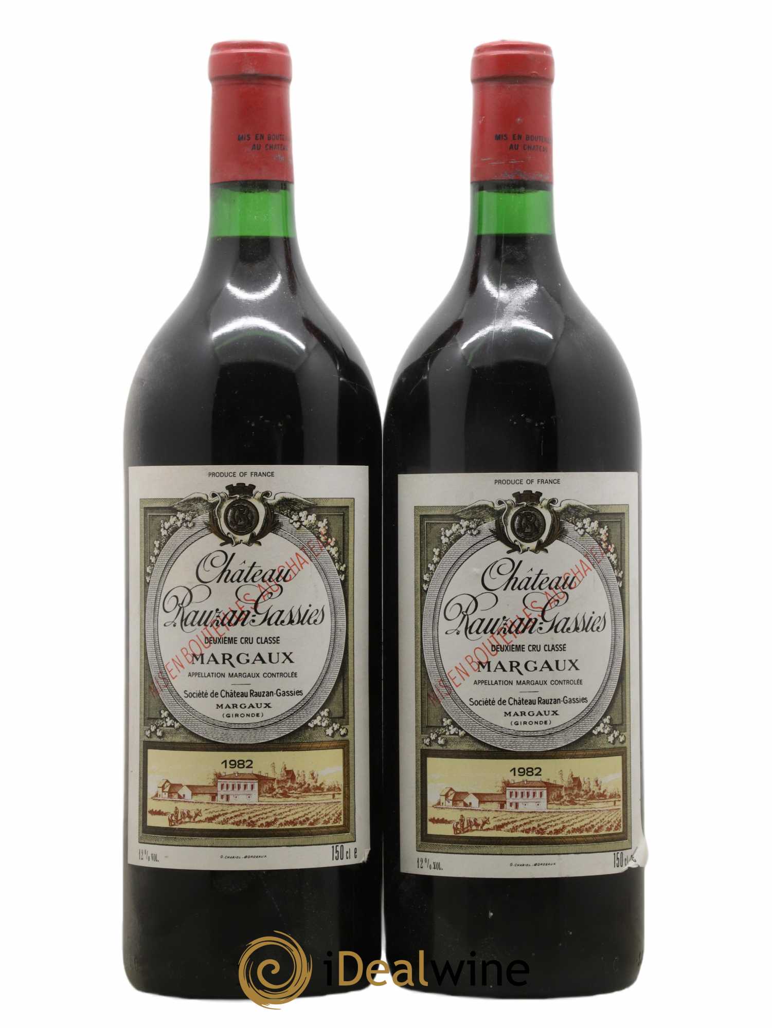 Château Rauzan-Gassies 2ème Grand Cru Classé  1982 - Lot de 2 Magnums