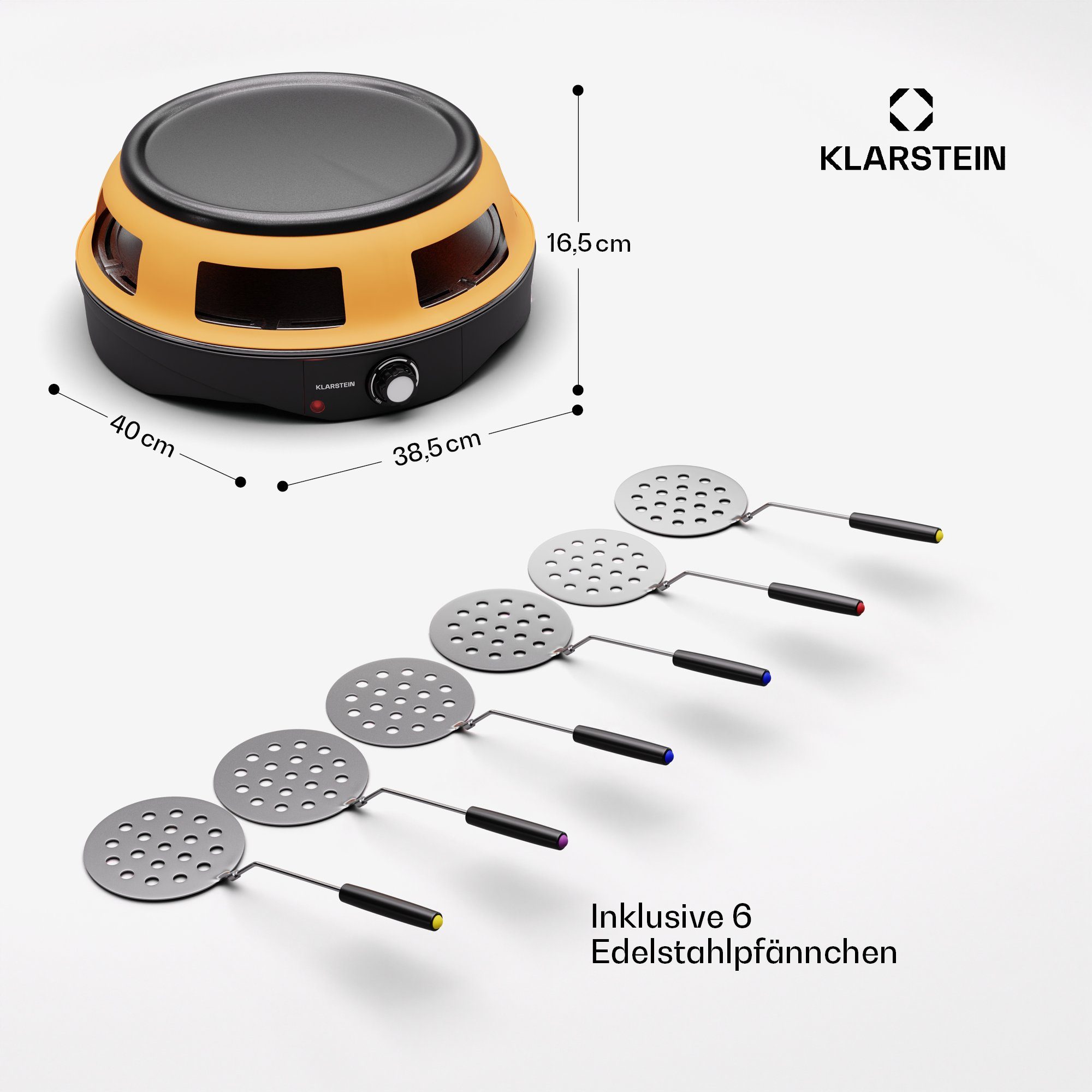 Klarstein Pizzaofen Marinara 3-in-1 Pizzaofen, Elektrischer Ofen Grill Raclette Backen 1200 W