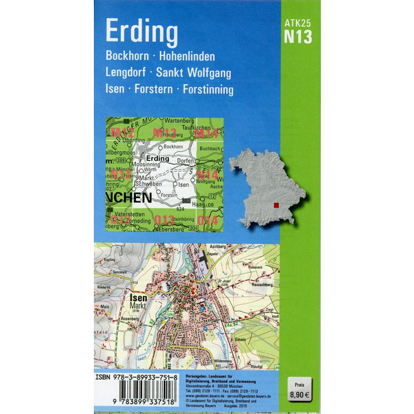 Erding 1 : 25 000 - Wanderkarte