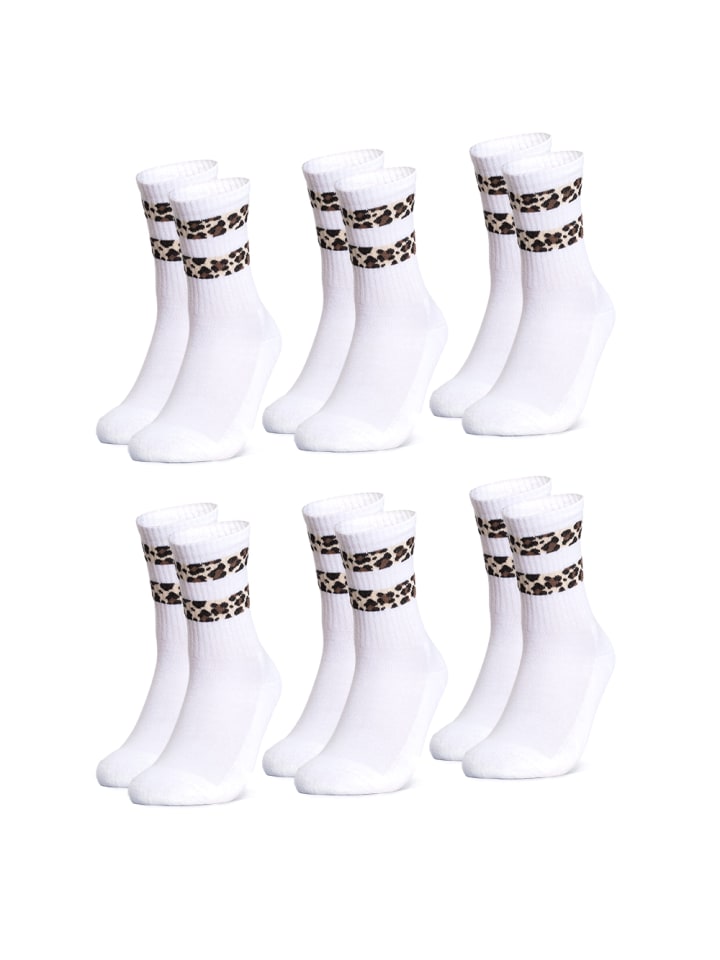 Occulto 6er Pack Leoparden Muster Tennis Socken Nala in Weiß-Mix günstig kaufen