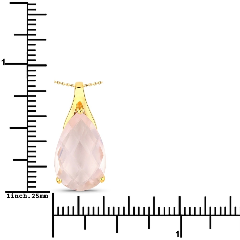 Rafaela Donata Chaîne Argent sterling Quartz rose en Or jaune Bijoux