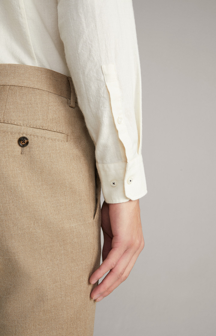 Wollflanell-Hemd Pai in Offwhite