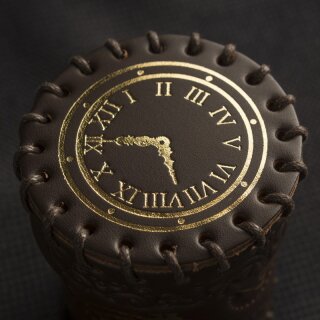 Steampunk Brown & golden Leather Dice Cup