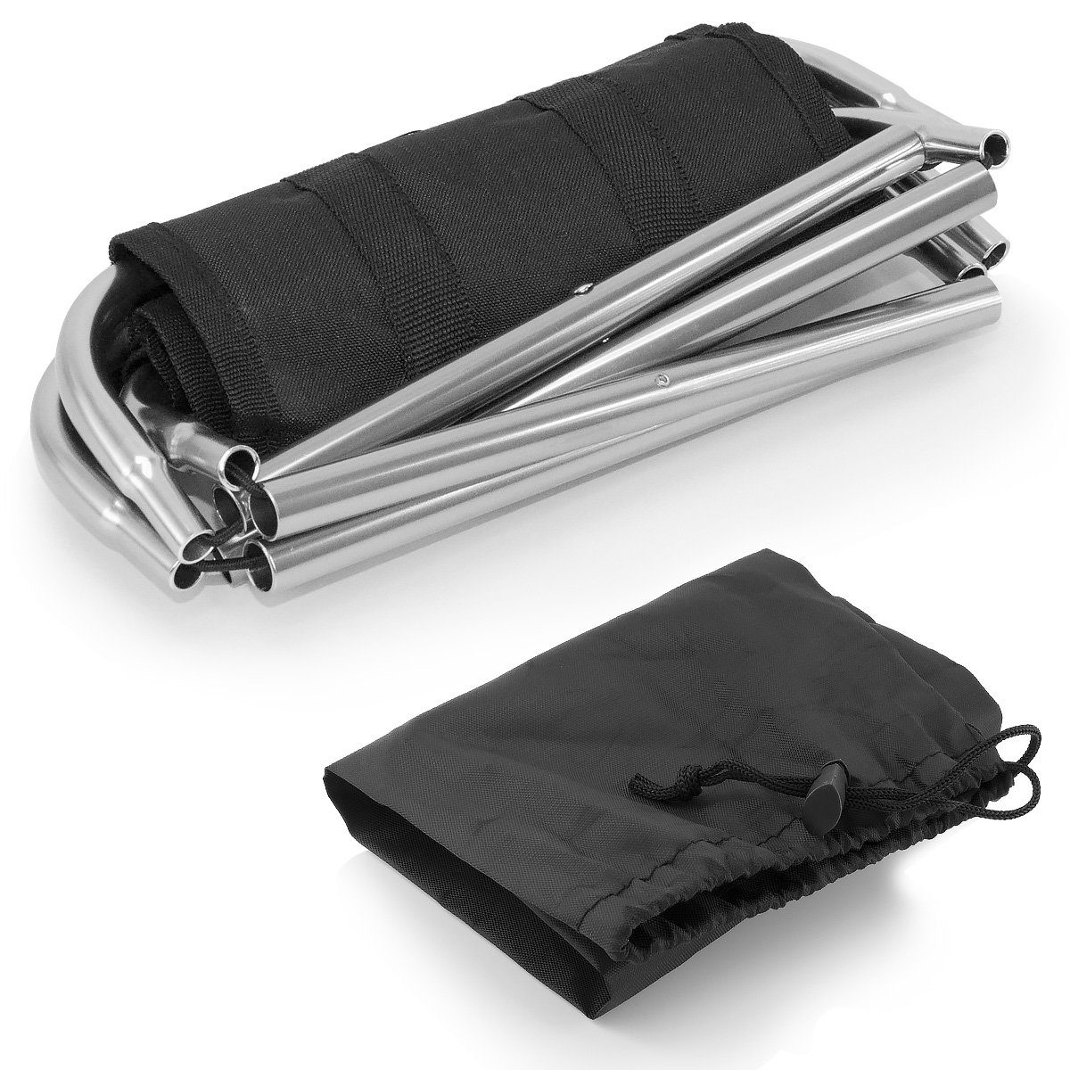 MidGard Klappstuhl Campinghocker, ultraleichter Falthocker aus Aluminium bis 80kg belastb