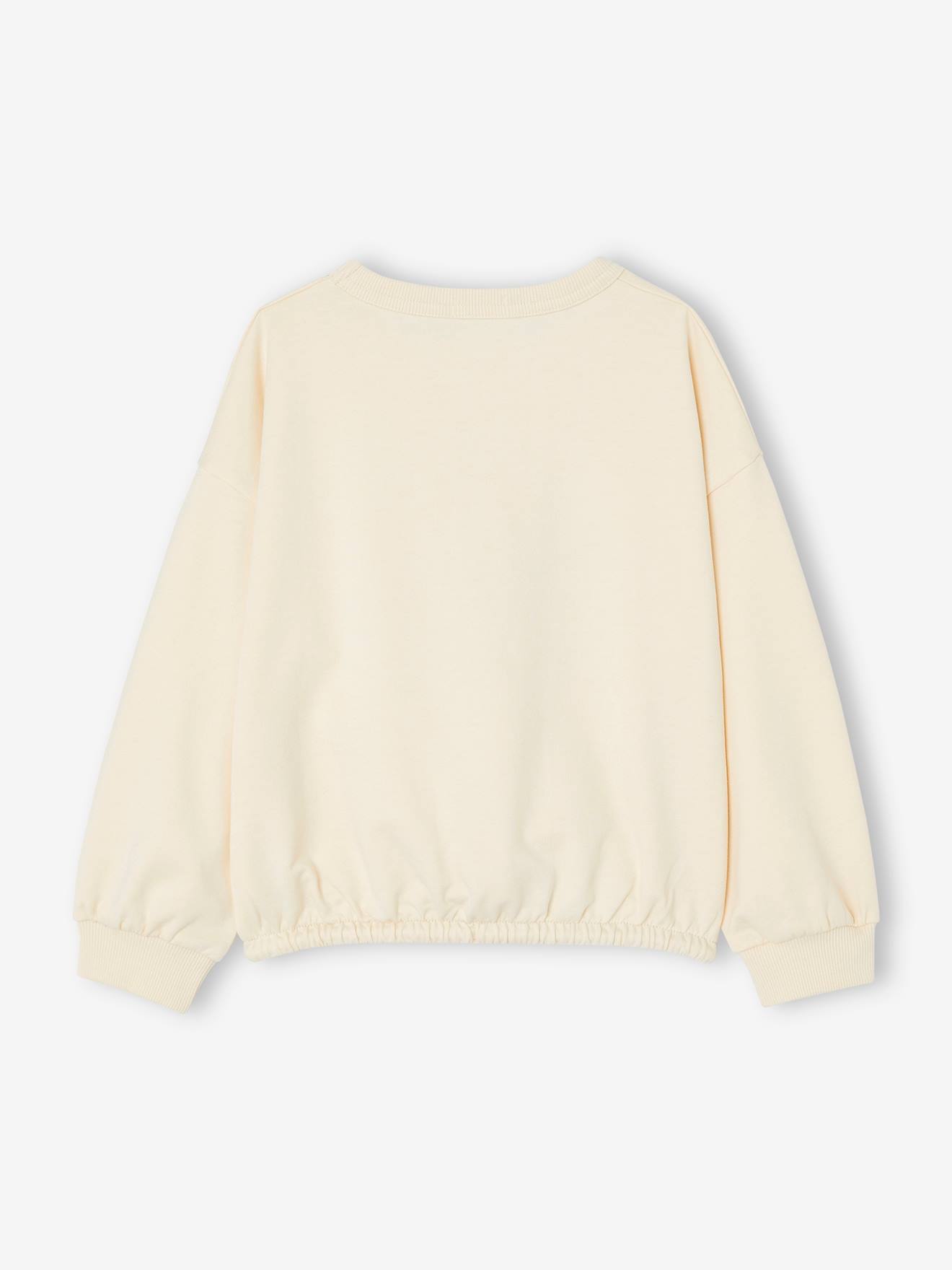Vertbaudet Mädchen Sport-Sweatshirt mit Recycling-Polyester - wollweiß