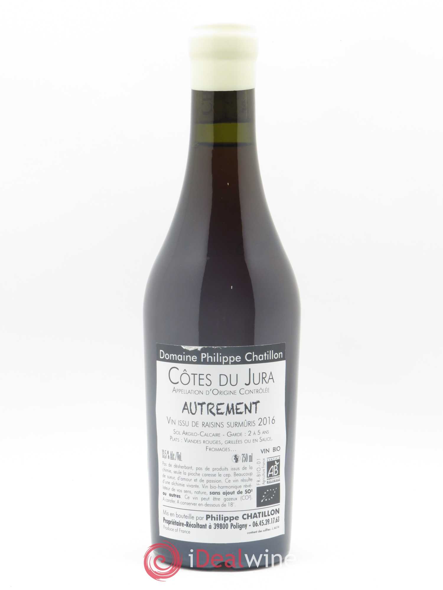 Côtes du Jura Autrement Philippe Chatillon  2016 - Lot de 1 Demi-bouteille