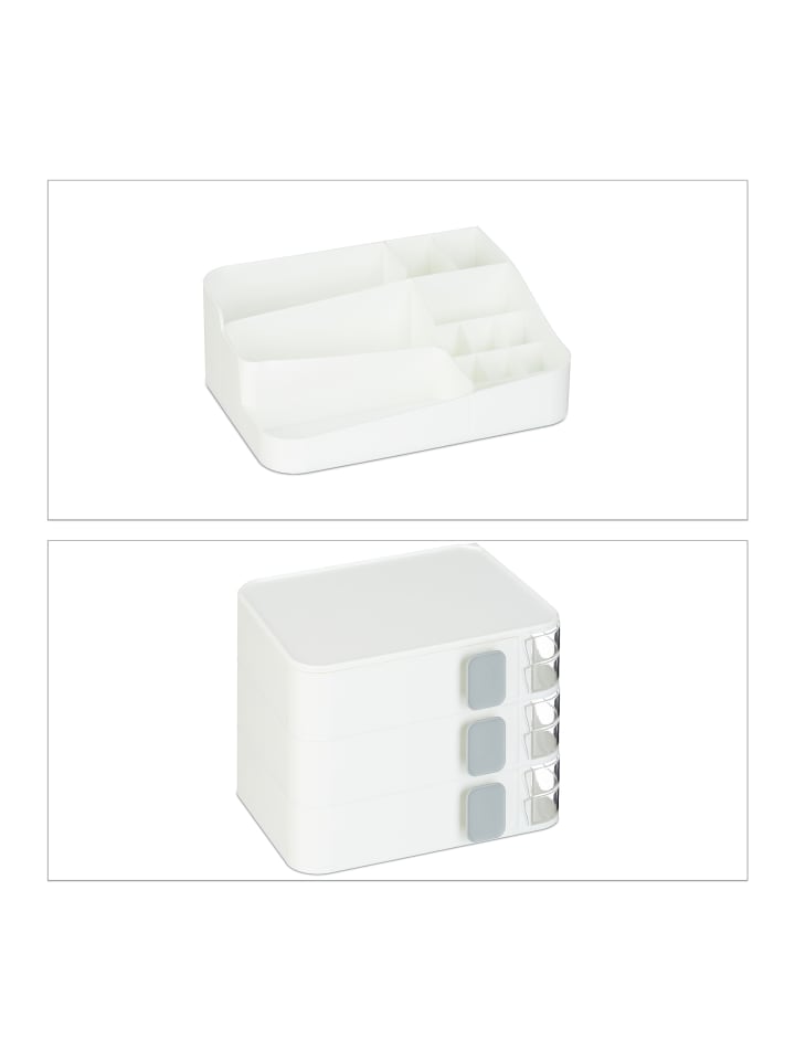 relaxdays Make Up Organizer in Weiß - (B)26 x (H)27,5 x (T)21 cm günstig kaufen onesize