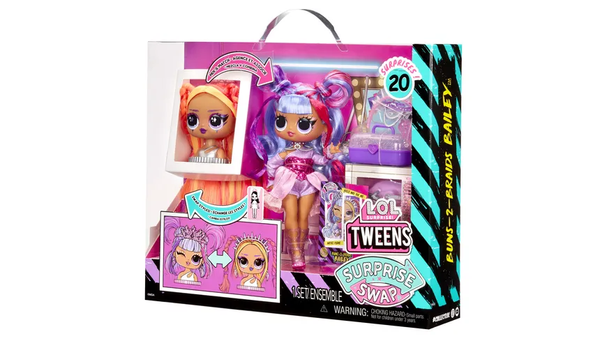 L.O.L. Surprise Tweens Surprise Swap Fashion Doll- Buns-2- Braids Bailey