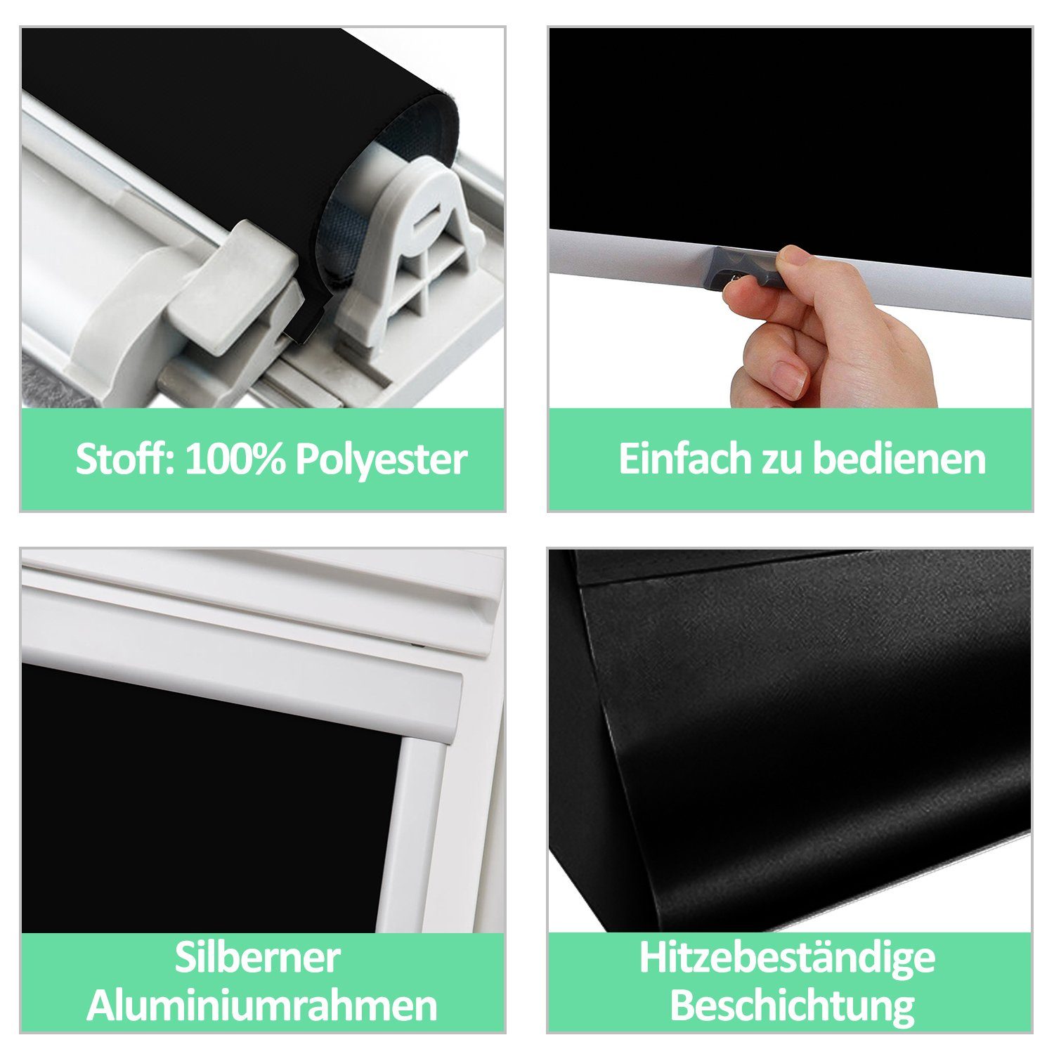Dachfensterrollo Verdunkelungsrollo Dachfensterrollo Thermo-Rollo für GGL GPU GTU GXU, Clanmacy