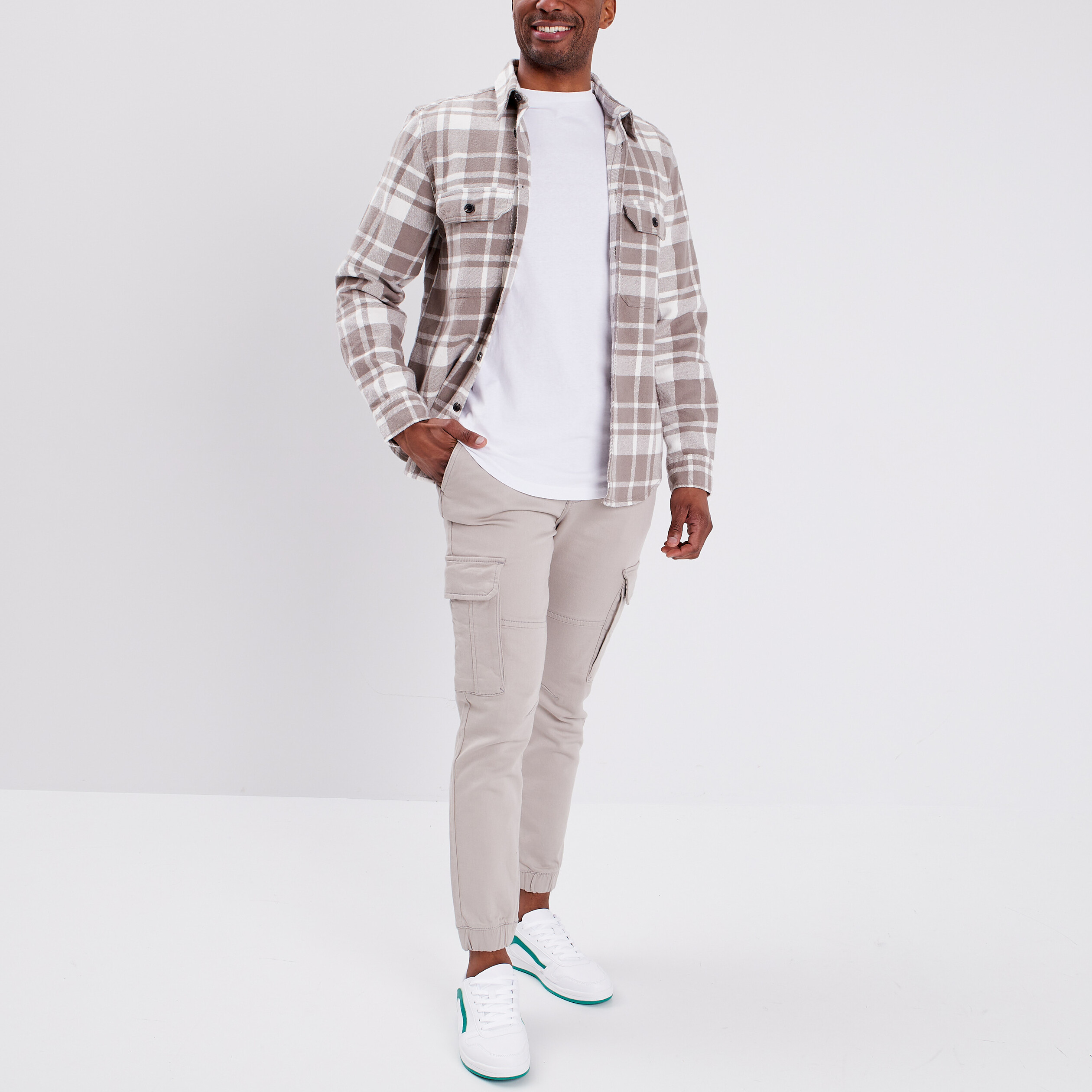 Pantalon cargo à coulisse sable homme | La Halle