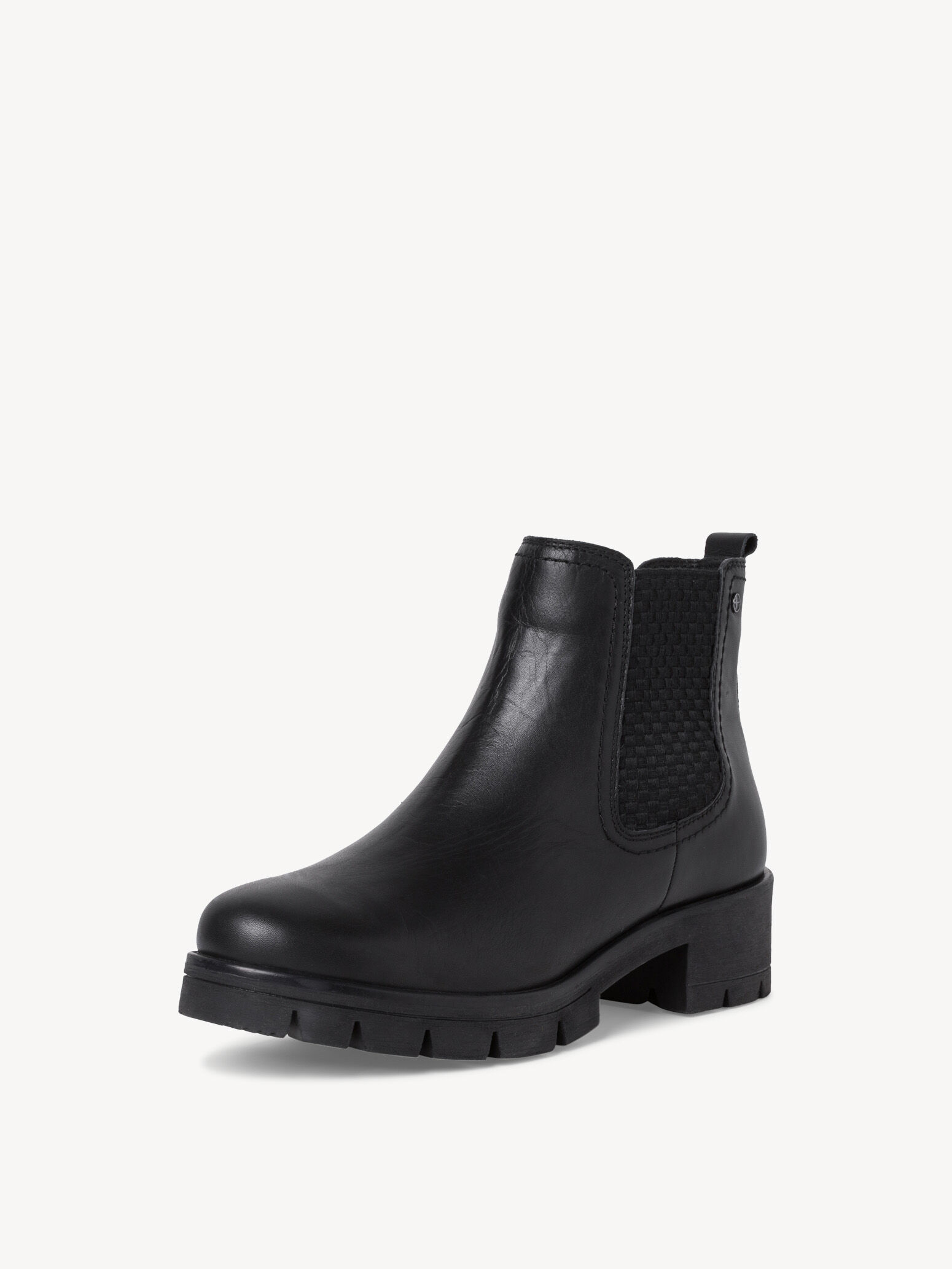 Bottine Chelsea en cuir - noir